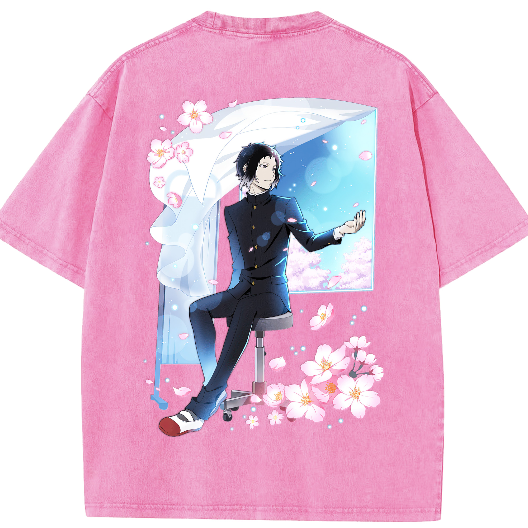 （画像用） 文豪ストレイドッグス Bungo Stray Dogs 綿100% ヴィンテージ風 半袖Tシャツ（背面プリント）